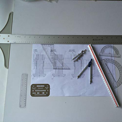 Drawing Tools & Kits 20Pc Geometry Set Aluminum Compass,Protractors,Set Square,Ball Pen,Bow-Pen,Erasing Shield Etc.for Basic Beginner Engineers And Students.size:10X4.6X1 Inches (Red) #TOP3