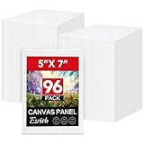 ESRICH Small Canvases for Painting 5x7IN, 96 Pack Small Canvas Boards Painting Canvas Primed Acid-Free Blank Canvas Panels for Oil Paint, Watercolor, Acrylic Paint, Gouache &Tempera.