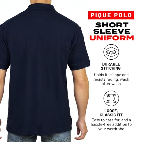 Access Men's Short Sleeve Classic Uniform Pique Polo Shirt2