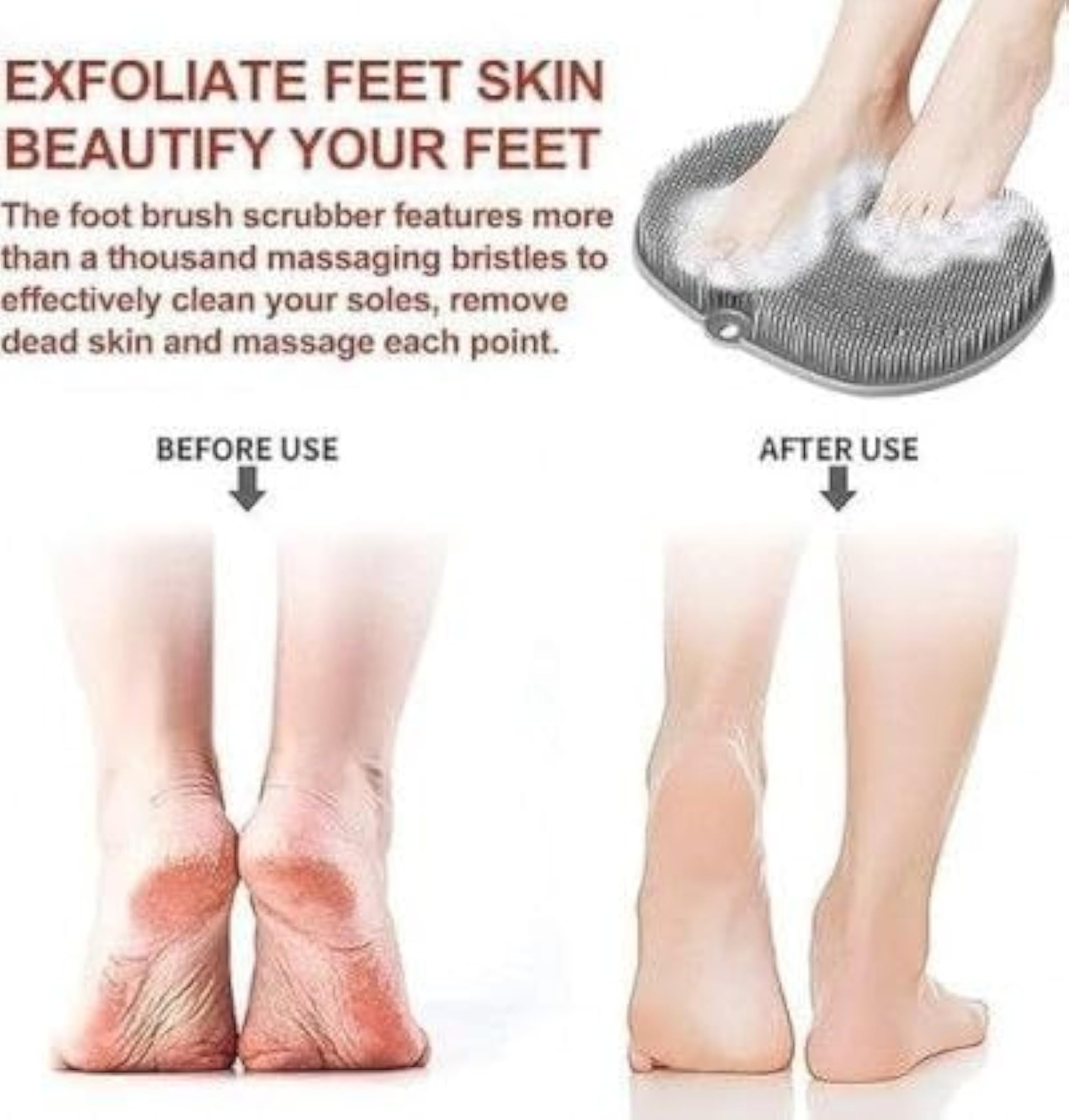 Shower Foot Scrubber with Non-Slip Suction Cups