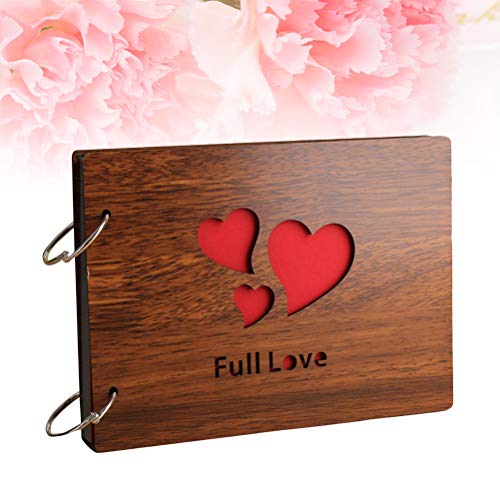 Álbum de fotos de scrapbook vazado de madeira da Vosarea para casamento de dia dos namorados, 20 cm