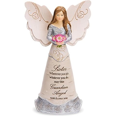Pavilion Gift Company Elements Sister Guardian Angel Figurine, 6", Pink Cover
