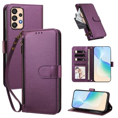 �P�[�X�J�o�[ �Ή��@�� for Samsung Galaxy A33 5G�y�E�H���b�g�i�t�@�X�i�[�������X�g�X�g���b�v�t���j�A�J�[�h�X���b�g4�{��������1�A�}�O�l�b�g���X�^���h�@�\�zViolet