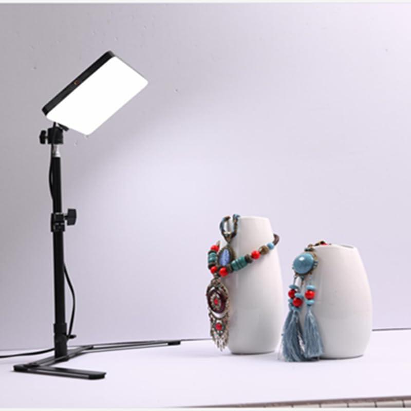Image of GIFTMAX LED Video Light Panel, 11 Inch, 3200K-6000K Adjustable with Remote Control, Adjustable Height Desk Tripod, for Photography, Live Streaming Camera Light with Desk Tripod CM01