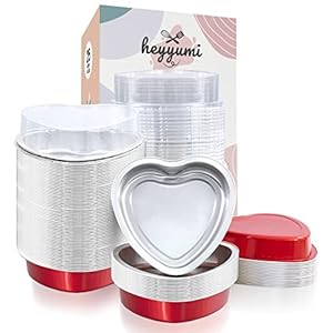 Heyyumi Herz Kuchenform Aluminiumfolie, 25 Stück