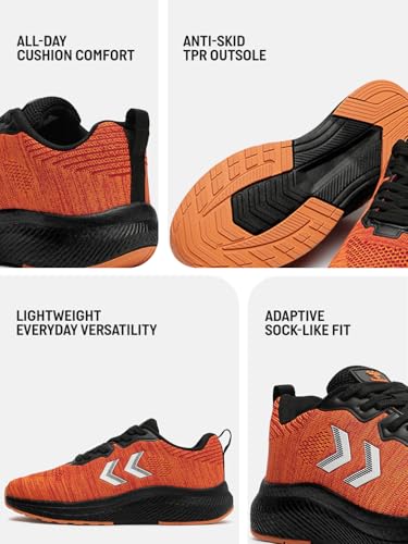 Image of hummel NOVARE Lace Up Sports Shoes for Men with Lightweight Hyper Burst TPR Sole Comfortable Breathable and Slip Resistant Ideal for Running Walking Gym Trekking Hiking
