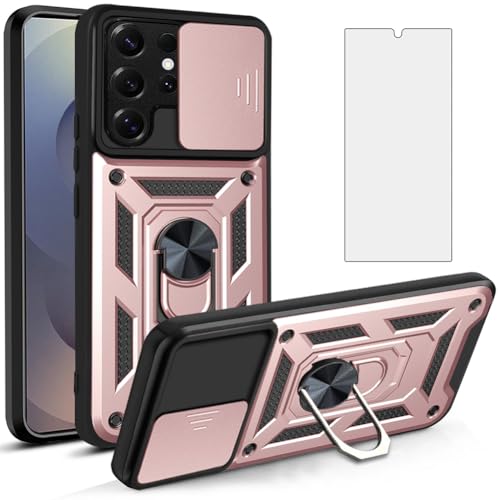 Coque Samsung S25 Ultra 5G Asuwish avec protège-caméra écran verre et anneau