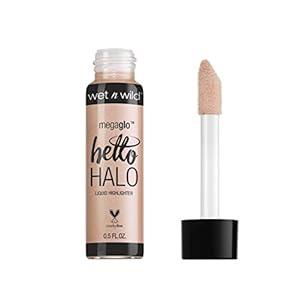 wet n wild MegaGlo Hello Halo Liquid Highlighter Makeup, Shimmer, Rose Gold Halo, Goodbye