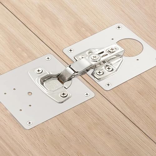4 Placas de Reparo de Dobradiças para Móveis 90x90mm