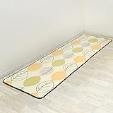 フリーリー キッチンマット 玄関マット 洗える 滑り止め付 マイクロファイバー(モダンリーフ・ハニーイエロー 50*80cm)