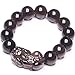 Mecotecn Tee Obsidian Natürliche EIS Kind Obsidian Feng Shui Armband Pixiu/Piyao Zubehör Elastizität Verstellbar, um Pfirsich Geld für Männer/Frauen anzuziehen,12mm