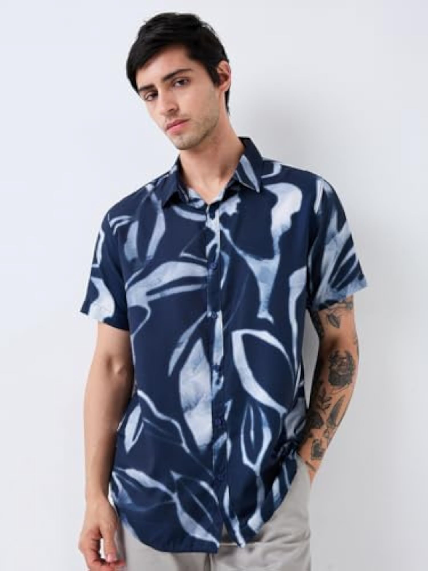 Sli Fit Printed Half Sleeve Casual Shirt