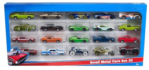 Image of Exclusive Collection of Toy Vehichals Metal Die Cast Mini Derby Racers Series Small Movie Vehicles Cars Play Set 20 Pcs Multicolor (Hot Wels Play Set 20 Pcs)