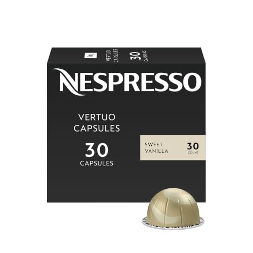 Nespresso Capsules Vertuo, Sweet Vanilla, Medium Roast Coffee, 30 Count Coffee Pods, Brews 7.8oz.