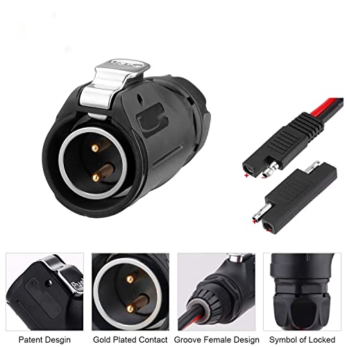 SolarEnz Camper Plug Adapter 2 Pin Power Industrial Circular to SAE