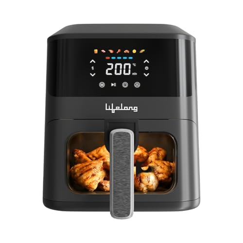 Image of Lifelong 4.2L Air Fryer for Healthy Cooking | 1350W | 7 Presets with Defrost | Low Oil Cooking with 360 Rapid Air Technology | LED Touch Panel with Countdown Marking | Easy Clean Kitchen Appliance