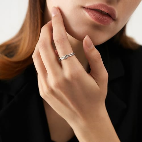 925 Sterling Silver Ring for Women Gold Plated Infinity Knot Rings Adjustable Anniversary Band Unique Promise Jewelry Stylish Wedding Bands