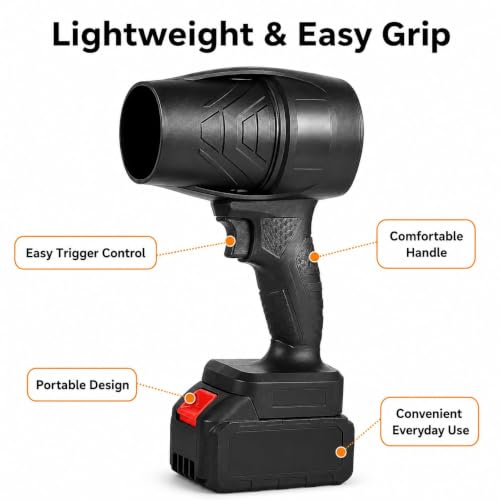Image of Cordless Air Blower with 2 Rechargeable Batteries, Portable Handheld Electric Dust Blower for Car Interior, Keyboard, Electronics, Sofa, Garage & Home Cleaning