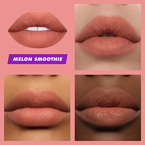 Lime Crime Plushies Soft Matte Lipstick, Melon Smoothie (Peachy Nude) - Blackberry Candy Scent - Plush, Long Lasting & High Comfort For All-Day Wear - Talc-Free & Paraben-Free #TOP3