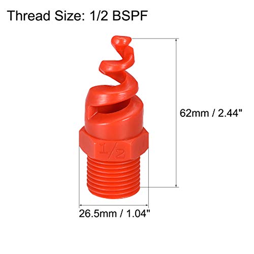 Image of uxcell Spiral Cone Atomization Nozzle, 1 /2BSPF PP Sprinkler, 10 Pcs