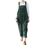 GUOCU Mujer Monos de Pana Playsuit Casual Petos de Pantalones Largo Peto Pana con Bolsillos Baggy Harem Mono Largo Elegante Casual Tirantes Fiesta Oficina Pantalón Moda Jumpsuit M