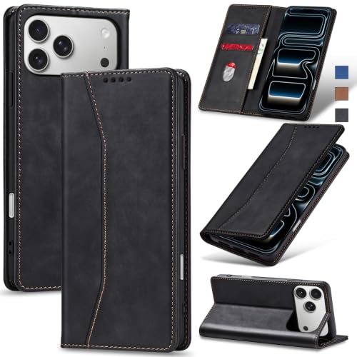 Image of Jasonyu Flip Wallet Case for iPhone 18 Pro /17 Pro,Black