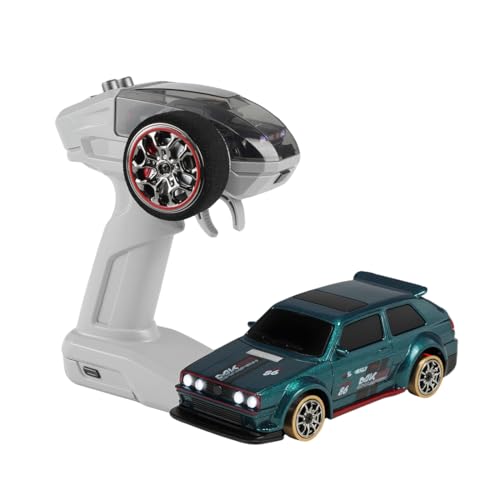 Mini auto de deriva a escala 1:64 con estabilizador giroscópio, coche de carreras de deriva proporcional completo 2.4G 4WD con carga magnética, modo de doble velocidad y luces LED conmutables para