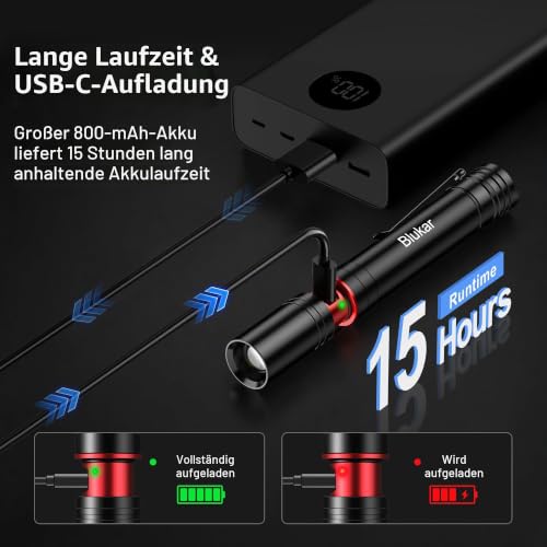 Blukar LED Taschenlampe Mini Hell Stift Licht Lampe Wasserdicht Pen Light – Ansicht 6