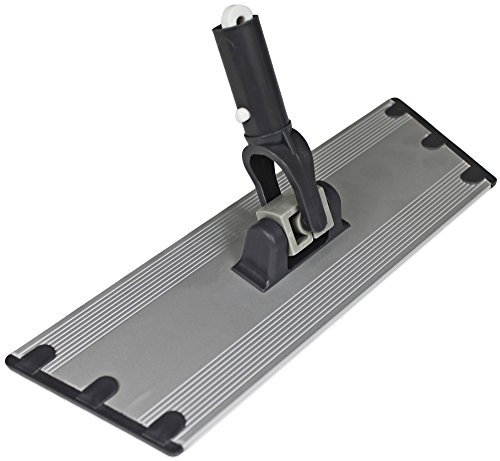 Image of CleanAide Flat Mop Plate Frame for 10 inch Microfiber Pads, Commercial-Grade Aluminum with 360 Swivel, Hook and Loop Fastening, Lightweight and Durable, Gray, 10 inch Frame, 10 Inches