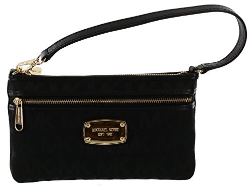 Michael Kors Jet Set Signature Logo Large Wristlet/Handbag in Black