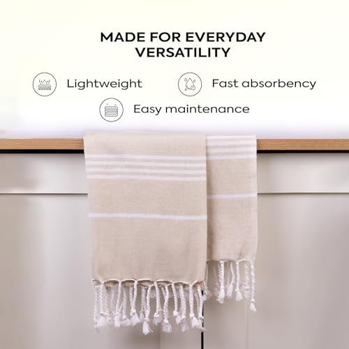 Image of HABER Bath Towel Cotton, Ultra Soft & Highly Absorbent, Quick Dry Lightweight Luxury Towel for Bathroom, Spa & Travel-Beige (Pack of 1, Large Size 76x 152cm, Summer Friendly, Fast Drying)