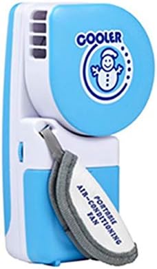 Vndaxau Cooling Mini Fan Electric Rechargeable,Handy Cooler Fans Air Conditioner,Potable and Adjustable for Traveling （Blue）