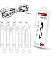 10-Pack Silicone Cable Ties, Viaky Reusable Multi-Purpose Magnet Cable Clamp Retracts Up To 3x, F...