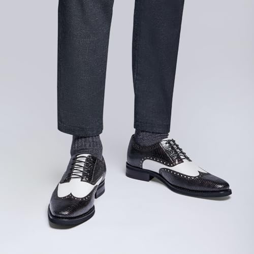 Image of Men's Dress Shoes Genuine Leather Oxfords Luxury Formal Business Suit Shoes with Blake Rapid Stitch