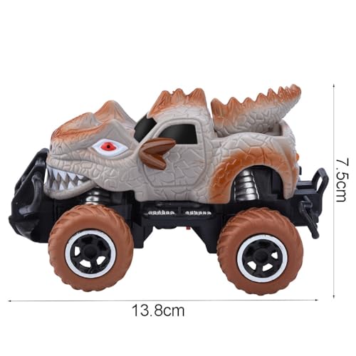 Carrinho Controle Remoto 4 canais Carro Dinossauro 4x4 C/Led (Marrom)