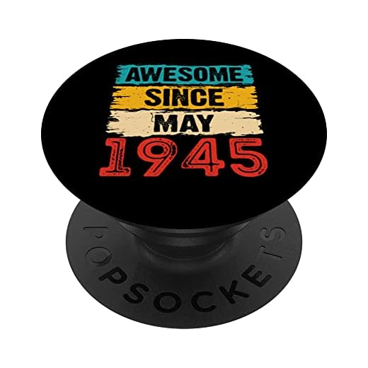 Regalos de 78 años impresionantes desde mayo de 1945 PopSockets PopGrip Intercambiable