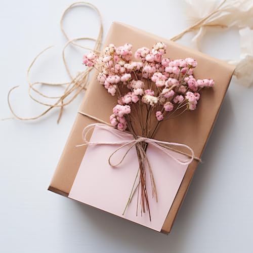 100 peças, mini flor rosa seca para respiração de bebê, rosa, flores secas para artesanato, grinalda