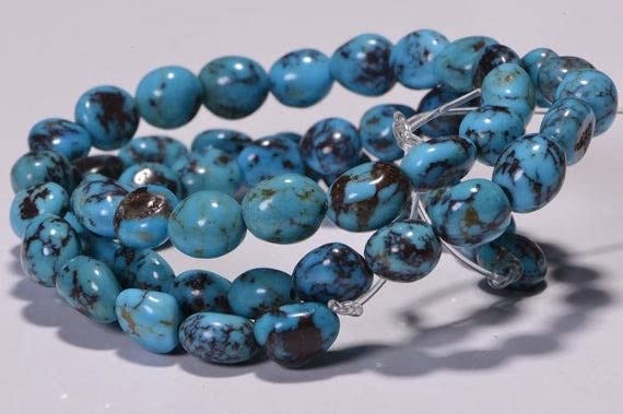 Perles turquoise Bisbee nuggets de 7mm fourniture pour création bijoux et bricolage