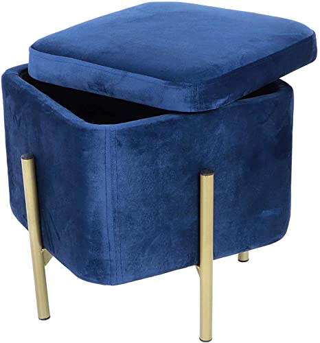 Taburete en flanella de alta calidad y base dorada elegante de 42 cm de altura 7