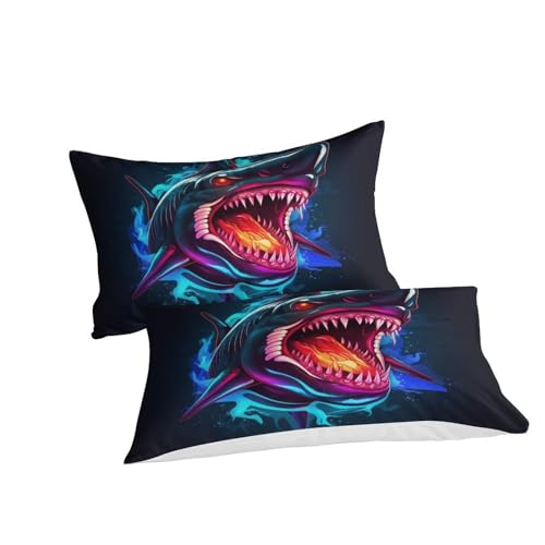 Housse de couette requin 3D pour chambre d'enfant garçon et fille lit 140x200cm - 3