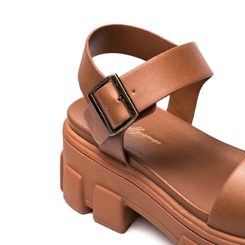 Image of Luffymomo Women's Platform Wedge Sandals | Chunky Heels Ankle Strap Shoes Open Toe Summer Adjustable Sandals, Lug Sole