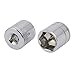 Aexit 3/8-inch Square Hand Operated Tools Drive 22mm Hex 6 Point Shallow Impact Socket Silver Tone 2pcs Model:95as127qo290