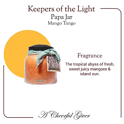 A Cheerful Giver - Mango Tango Papa Scented Glass Jar Candle (34Oz) With Lid & True To Life Fragrance Made In Usa #TOP3
