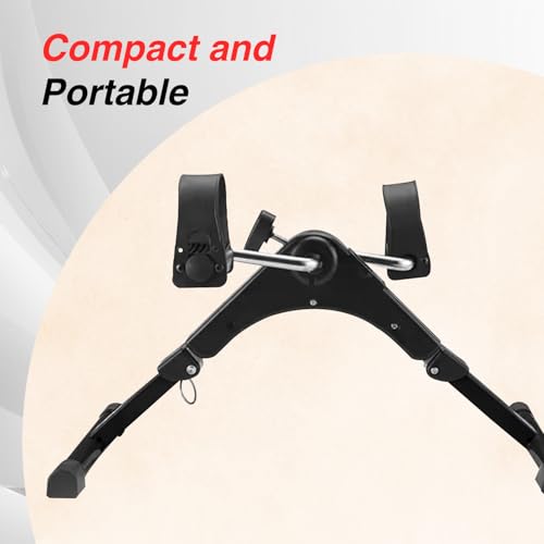Image of Amazon Brand - Symactive Fitness Mini Cycle Pedal Exerciser | Heavy Material | with Adjustable Resistance Levels and Digital Display | Compact & Portable Design (Black)