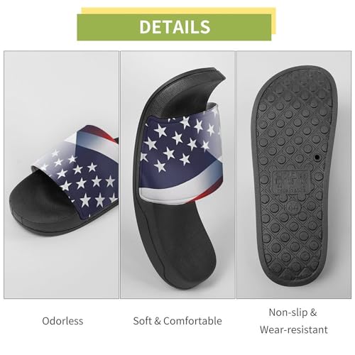 Flag of France And U.S. FLAG House Sandals Non-Slip Bathroom Slippers Beach Summer Shoes for Men Women 7