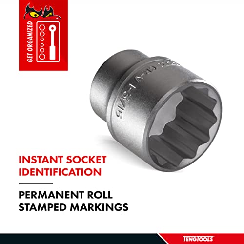 Teng M120521-C Regular Bi-Hexagon Socket 21mm 1/2in Square Drive, Silver - Image 4
