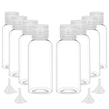 Eiflany 8Stück Reiseflaschen Set,Leere 100ml Plastikflasche mit Flip Cap Packaging Reiseflaschen transparente Spender aus Kunststoff mit 4 Kleinem Trichter, (100MLSLP-007)
