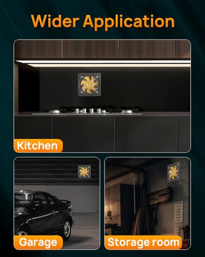 HG Power 250mm Abluftventilator 1680m³/h Badlüfter Leiser mit Rücklaufklappe Leistungsstarke Wandventilator mit EU-Stecker für Küche Badezimmer Garage Untergeschoss, Grau