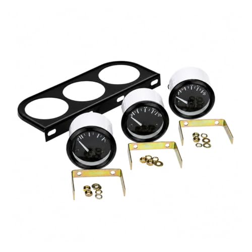 Kit Medidor 3 en 1 de 52mm con Presión de Aceite Voltios y Temperatura de Agua