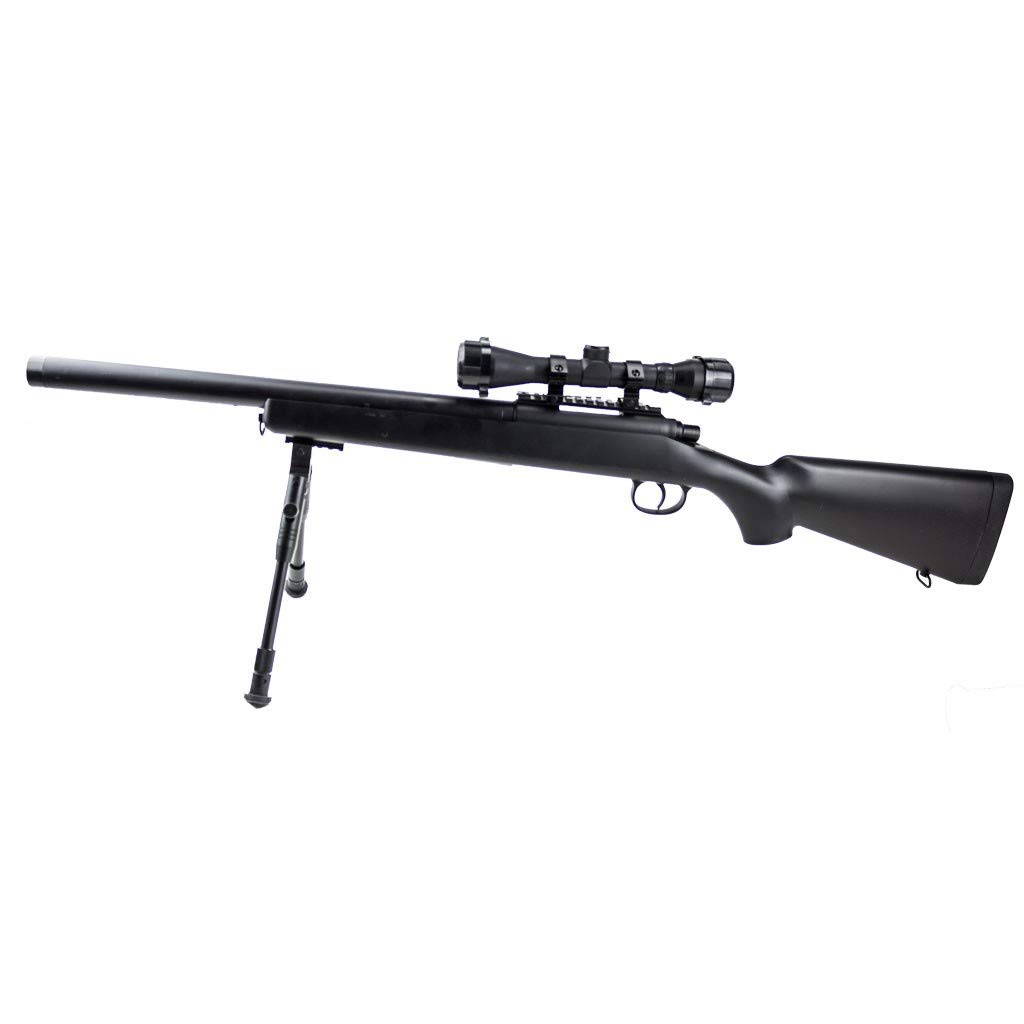 PACK completo softair M52 Sniper Double Eagle/Sniper a molla/Plastica ad alta resistenza/Ricarica manuale (1 Joule) -Consegnato con accessori